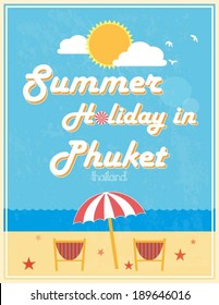 Summer Holiday Poster Design, vector illustration.