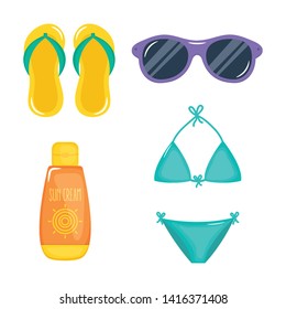 summer holiday poster set icons
