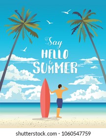 Sommerurlaub-Poster. Vektorgrafik