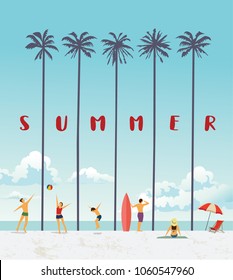 Summer holiday poster. Vector illustration