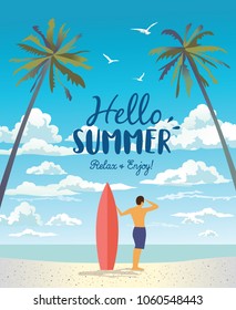 Summer holiday poster. Vector illustration