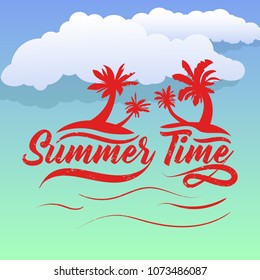 Summer holiday poster vector illustration design