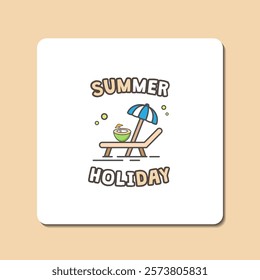 Summer holiday relaxation for summer season celebration. Vector illustration