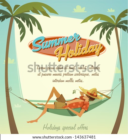 Summer holiday. Retro bacground