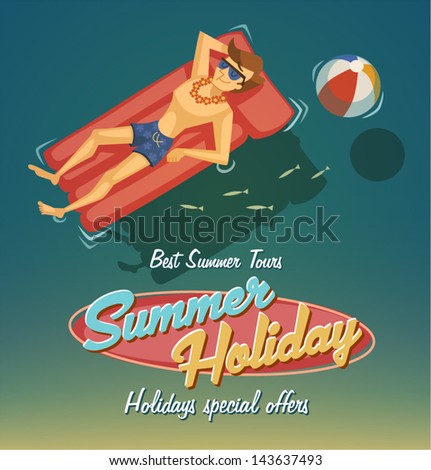 Summer holiday. Retro bacground