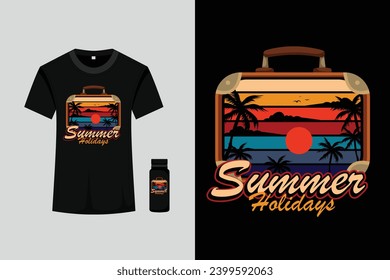 Summer Holiday Retro Vintage T Shirt Design