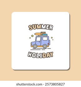 Summer holiday road trip. Vector illustration