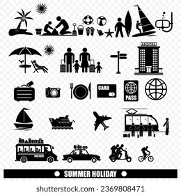 Summer Holiday, set of icons