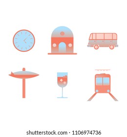 SUMMER HOLIDAY SIGN ICON COLORIZED