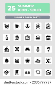 Summer Holiday solid icon style design