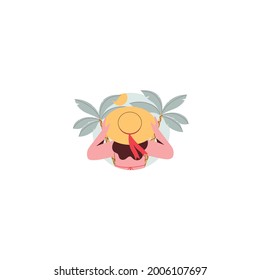Summer Holiday Sticker On White Background