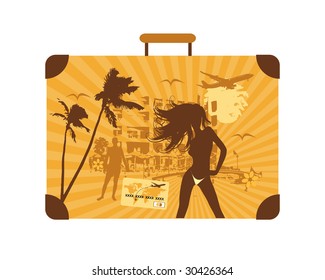 Summer holiday, suitcase
