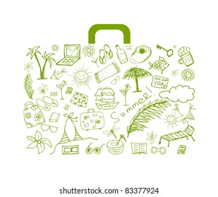 Summer holiday, suitcase for your design