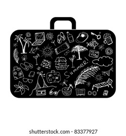 Summer holiday, suitcase for your design