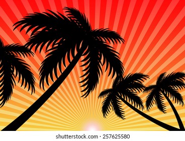 summer holiday sunset sunlight vector background