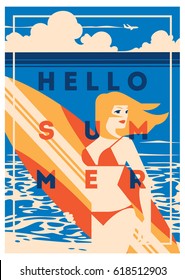 Summer Holiday and Summer Surf Camp poster.