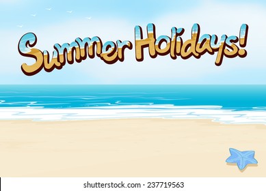 A summer holiday template at the beach