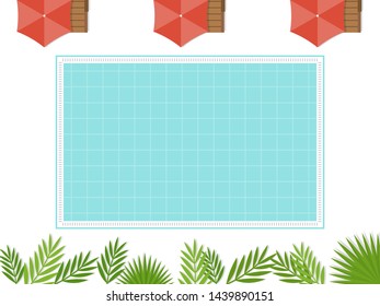 Summer Holiday, Top view Swimming pool vector illustration