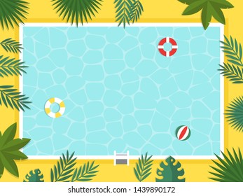 Summer Holiday, Top view Swimming pool vector illustration