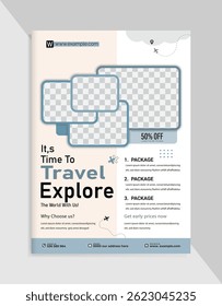 Summer Holiday Travel Flyer Template Design For Business Agency

