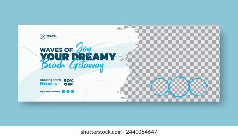 Summer holiday travels facebook cover and travel agency facebook cover template