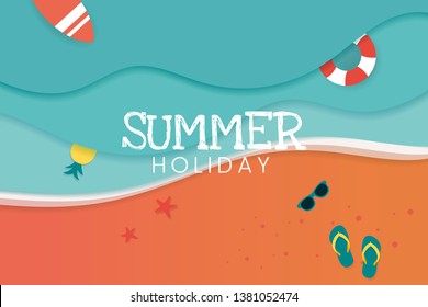 Summer holiday tropical beach background vector