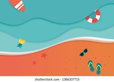 Summer holiday tropical beach background vector