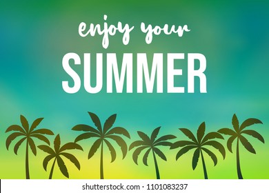 Summer holiday - tropical card. Vector.