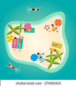 Summer holiday in tropical ocean island