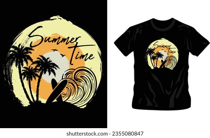 summer holiday t-shirt design editable template, sunset, weekend, enjoyment