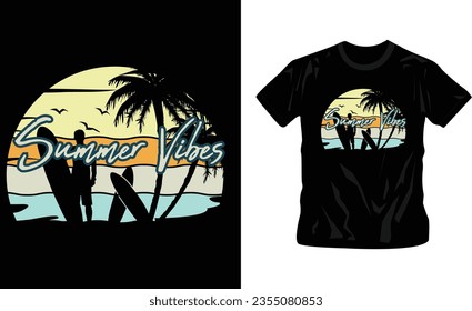 diseño de camisetas de vacaciones de verano plantilla editable, puesta de sol, fin de semana, disfrute