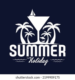 Summer holiday t-shirts illustration design.