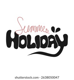 "Summer Holiday" typography T-shirt design vector illustration for hot season