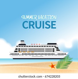 Summer holiday vacation concept, Cruise journey vector illustration