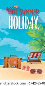 Summer holiday vacation concept, vector illustration