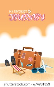 Summer holiday vacation concept, vector illustration
