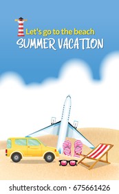 Summer holiday vacation concept, vector illustration