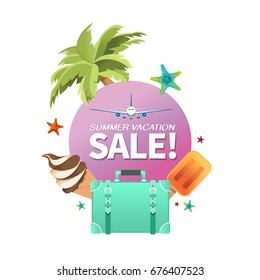 Summer holiday vacation cool sale concept,abstract vector illustration
