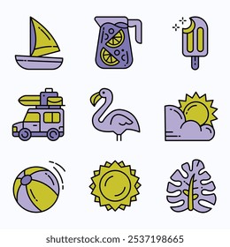 SUMMER HOLIDAY- VACATION ICON SET