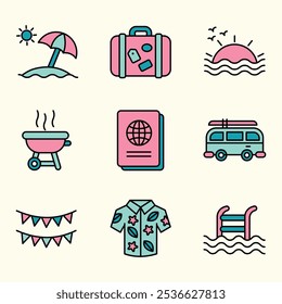 SUMMER HOLIDAY - VACATION ICONS SET