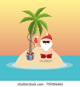 summer holiday vacation with santa claus
