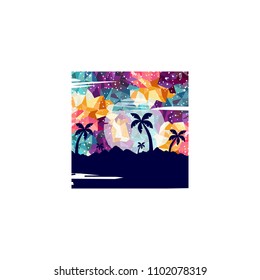 summer holiday vacation theme vector art illustration