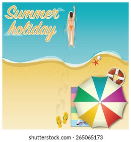 Summer Holiday Vacation Vector Background Design Template