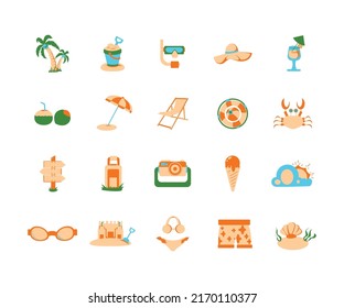 Sommerurlaub, Vektorgrafik-Set