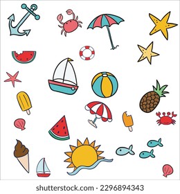Sommerurlaub, Vektorgrafik lustig