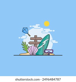 Summer holiday vector icon illustration