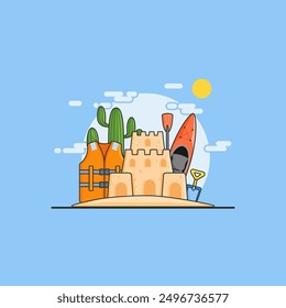 Summer holiday vector icon illustration