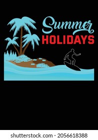Summer holiday vector illustration  design for t shirt print.