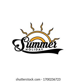 Logo für Sommerferien-Vektorillustration