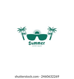 Summer holiday vector logo design